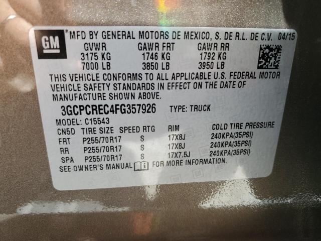 2015 CHEVROLET SILVERADO 3GCPCREC4FG357926
