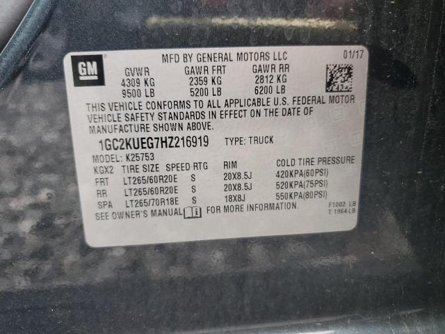 2017 CHEVROLET SILVERADO - 1GC2KUEG7HZ216919