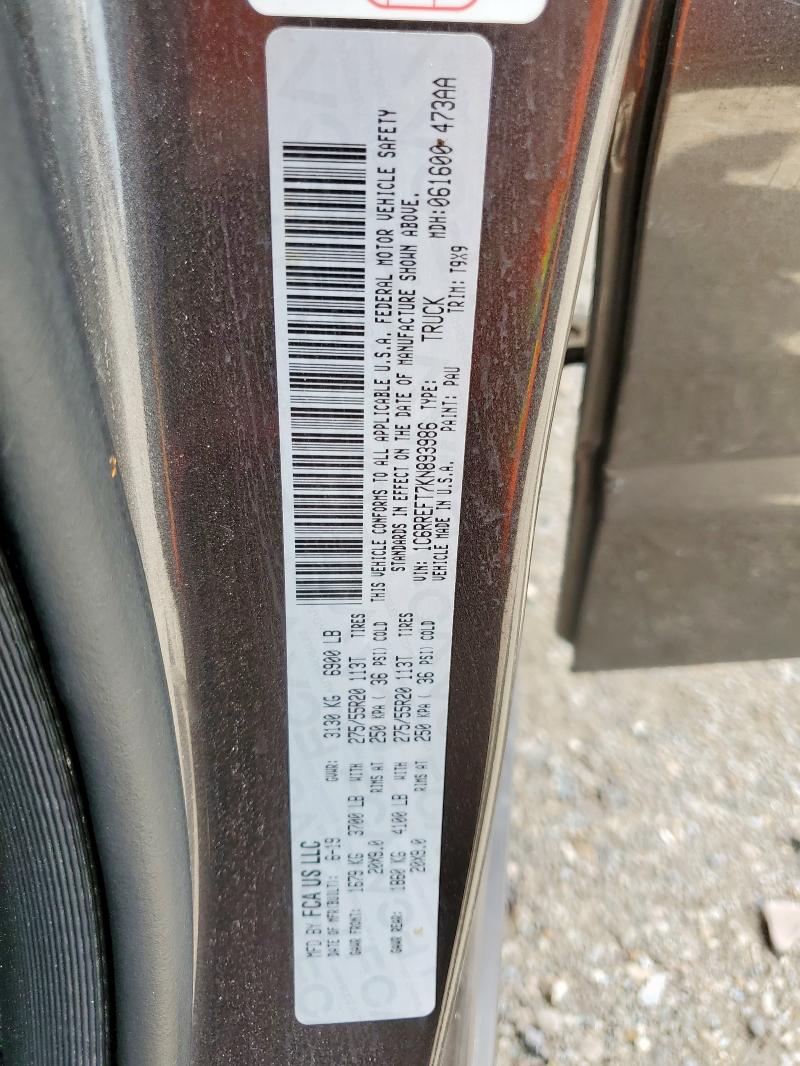 2019 RAM 1500 BIG H 1C6RREFT7KN893986