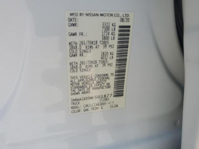 2021 NISSAN TITAN SV - 1N6AA1ED5MN501877