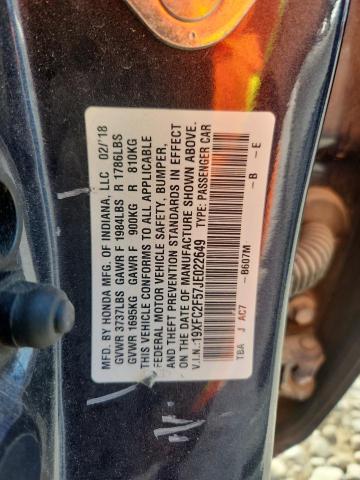 2018 HONDA CIVIC LX 19XFC2F57JE022649