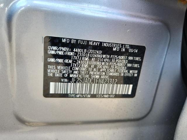 2015 SUBARU FORESTER 2 JF2SJADC1FH423312