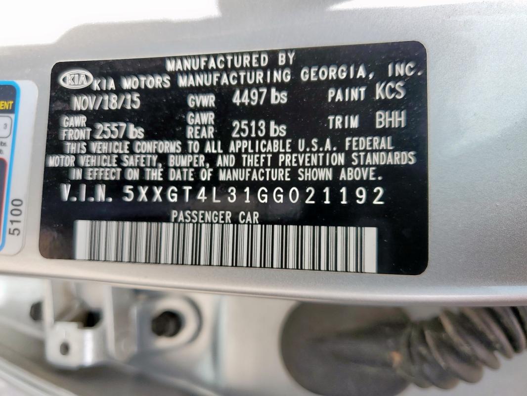2016 KIA OPTIMA LX 5XXGT4L31GG021192