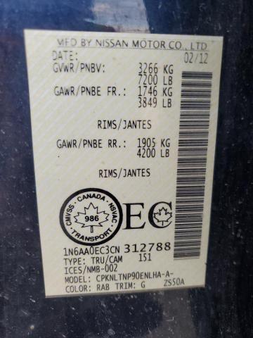 1N6AA0EC3CN312788 2012 NISSAN TITAN