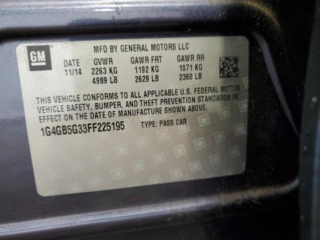 2015 BUICK LACROSSE 1G4GB5G33FF225195