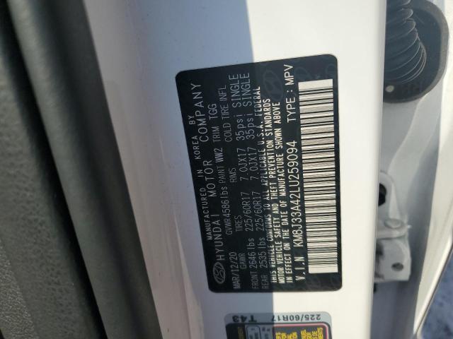 2020 HYUNDAI TUCSON LIM KM8J33A42LU259094