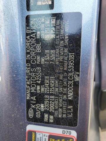 2020 KIA NIRO TOURI KNDCC3LC3L5395181