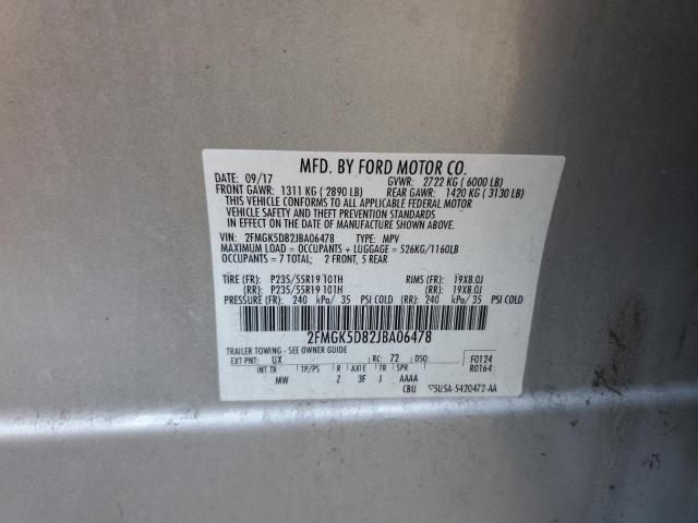 2018 FORD FLEX LIMIT 2FMGK5D82JBA06478