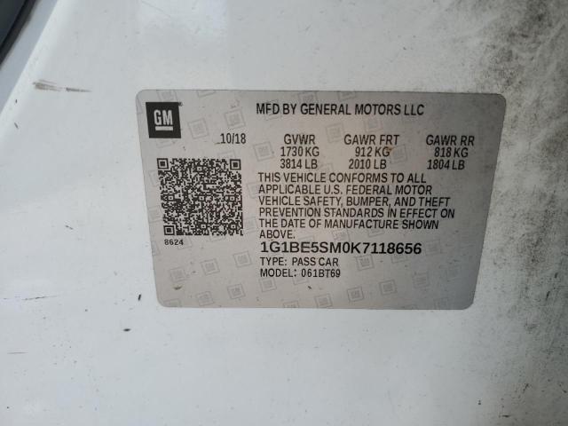 2019 CHEVROLET CRUZE LT 1G1BE5SM0K7118656
