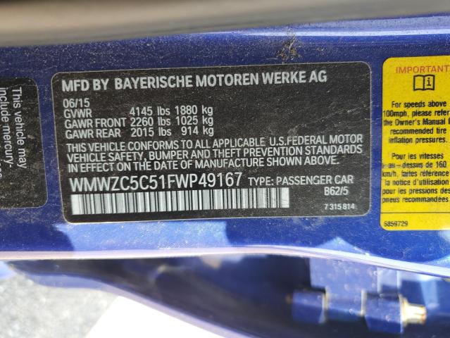 2015 MINI COOPER S C WMWZC5C51FWP49167