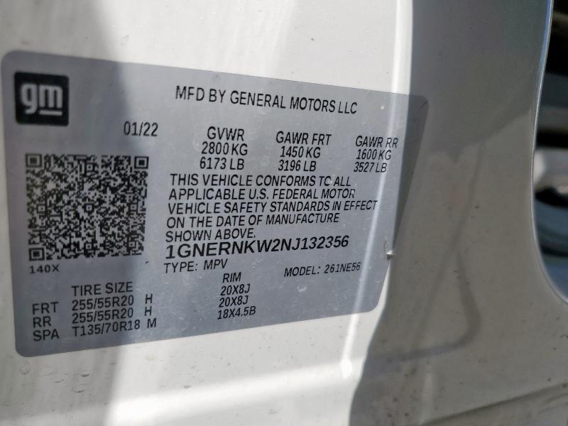 2022 CHEVROLET TRAVERSE H 1GNERNKW2NJ132356