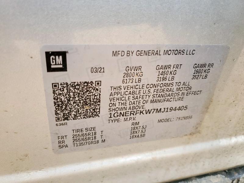 2021 CHEVROLET TRAVERSE L - 1GNERFKW7MJ194405
