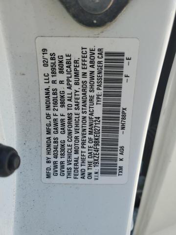 2019 HONDA INSIGHT TO 19XZE4F98KE027124