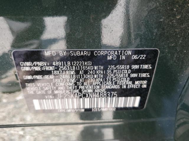 2022 SUBARU FORESTER L JF2SKAPCXNH488375