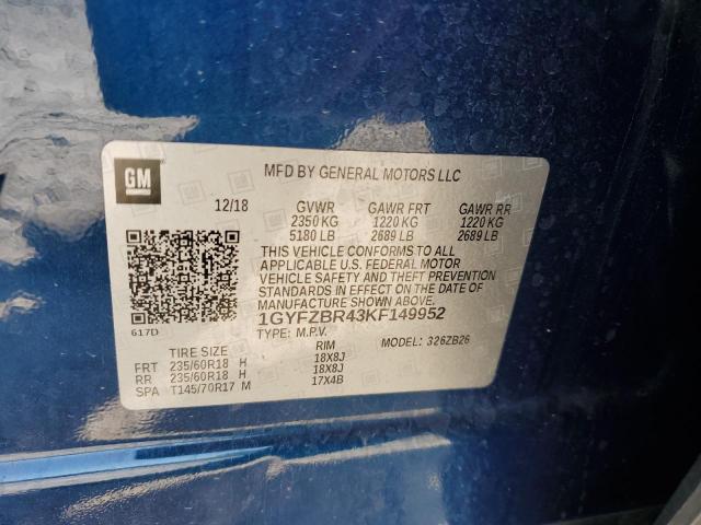 2019 CADILLAC XT4 LUXURY 1GYFZBR43KF149952