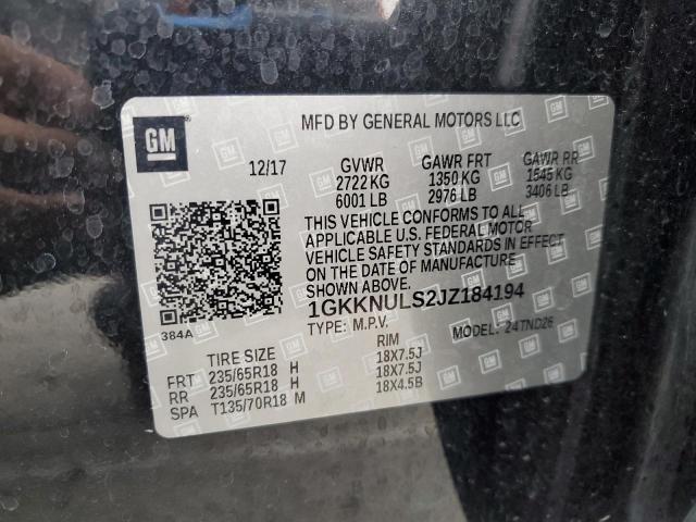 2018 GMC ACADIA SLT 1GKKNULS2JZ184194