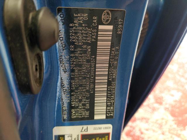 2017 TOYOTA CAMRY LE 4T1BF1FK3HU646574
