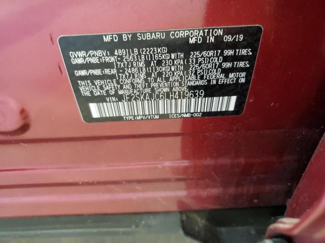 2020 SUBARU FORESTER P JF2SKAJC6LH419639