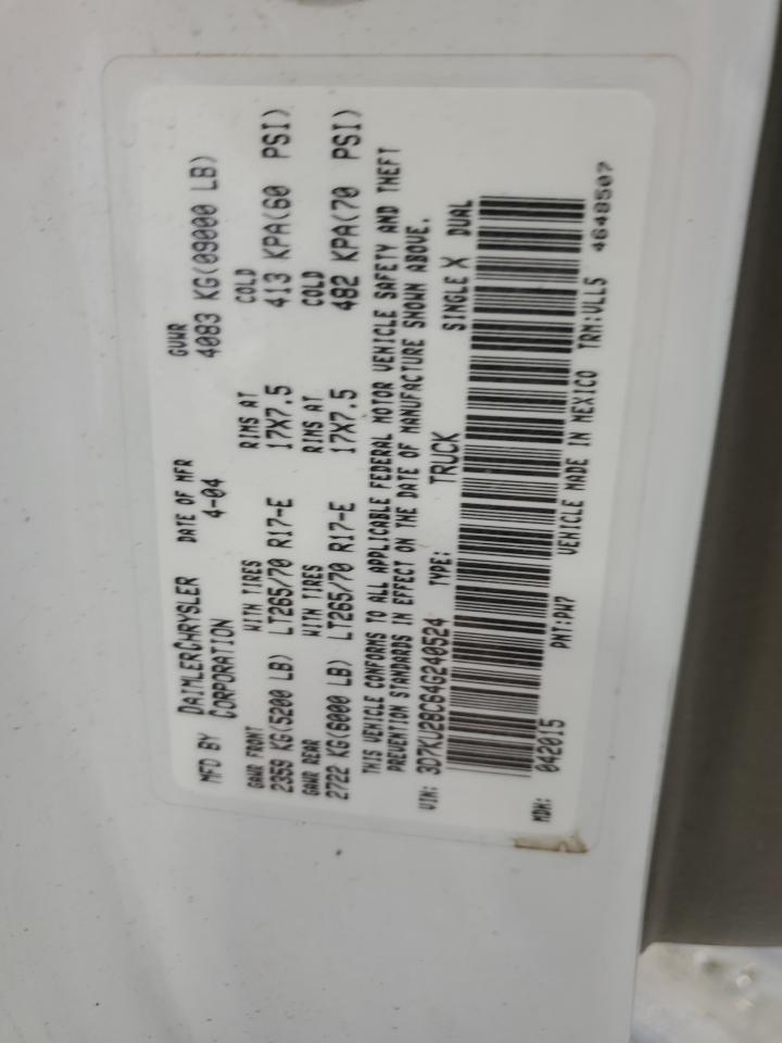 Lot #3208902694 2004 DODGE RAM 2500 S