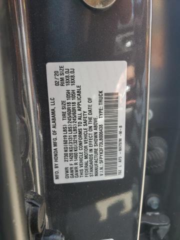 2020 HONDA RIDGELINE 5FPYK3F73LB006438