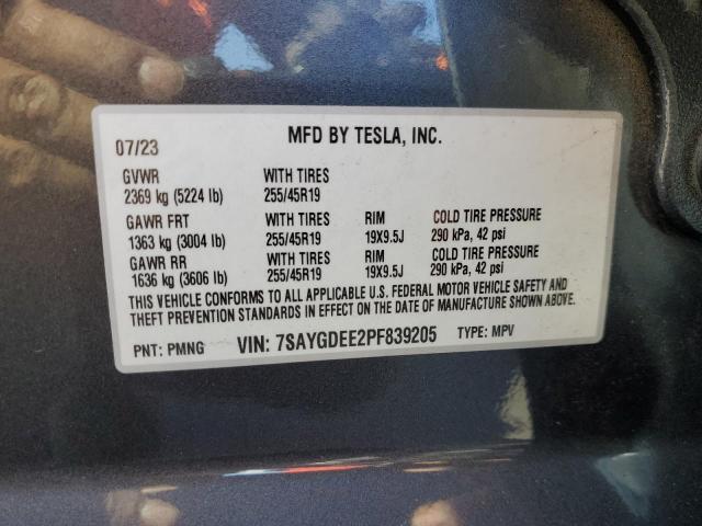 2023 TESLA MODEL Y 7SAYGDEE2PF839205