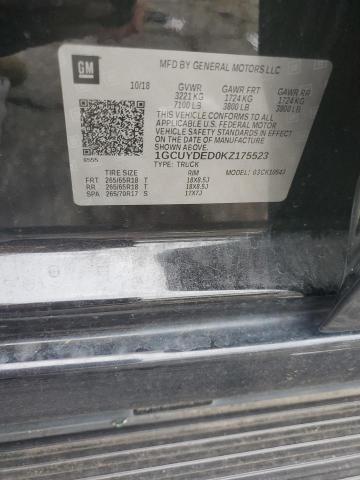 2019 CHEVROLET SILVERADO 1GCUYDED0KZ175523