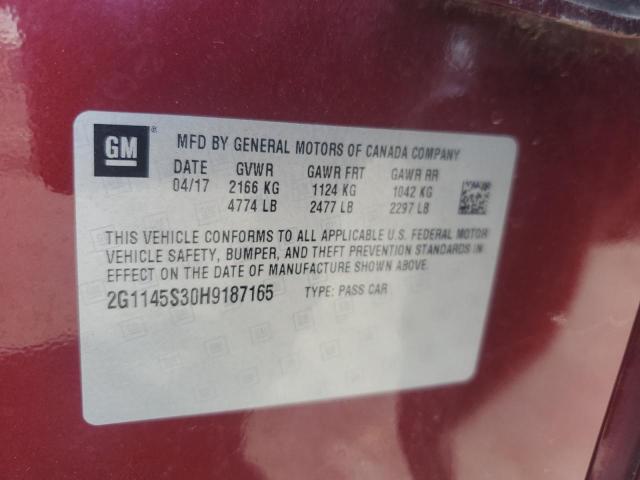 2017 CHEVROLET IMPALA PREMIER 2G1145S30H9187165