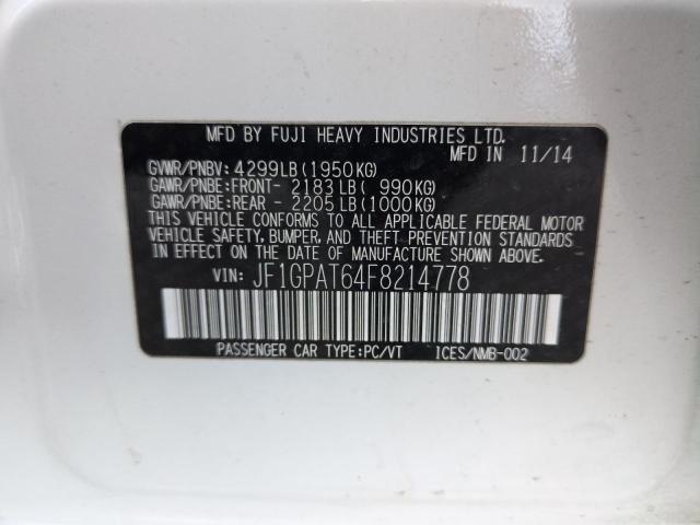 2015 SUBARU IMPREZA SP JF1GPAT64F8214778