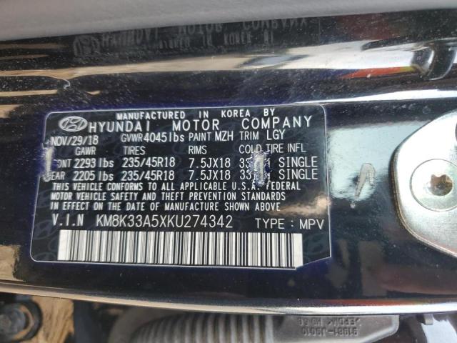 2019 HYUNDAI KONA LIMIT KM8K33A5XKU274342