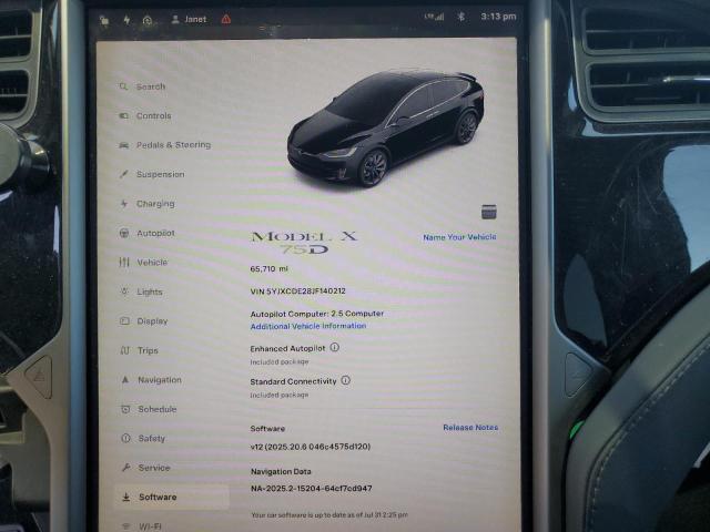 2018 TESLA MODEL X 5YJXCDE28JF140212