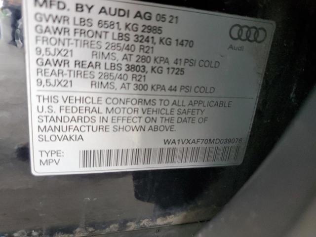 2021 AUDI Q7 PRESTIG WA1VXAF70MD039076