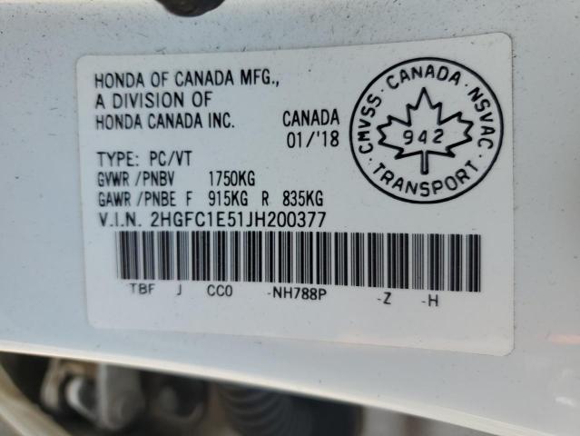 2018 HONDA CIVIC SI 2HGFC1E51JH200377