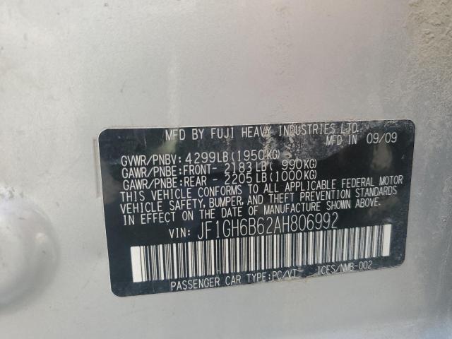 2010 SUBARU IMPREZA - JF1GH6B62AH806992