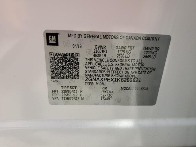 2019 CHEVROLET EQUINOX PR - 2GNAXPEX1K6280821