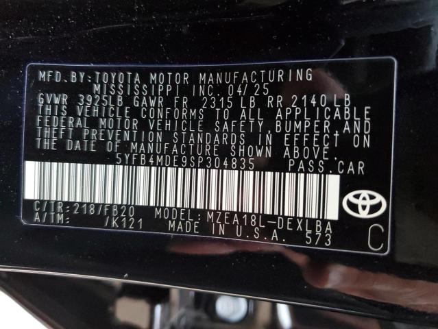 2025 TOYOTA COROLLA LE - 5YFB4MDE9SP304835