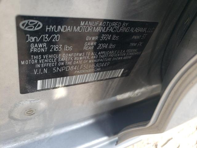 2020 HYUNDAI ELANTRA SE 5NPD84LF5LH580449