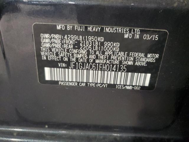 2015 SUBARU IMPREZA PR JF1GJAC61FH014135
