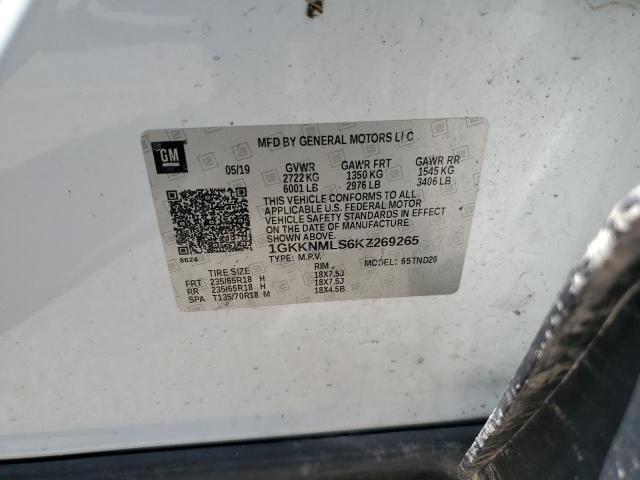 2019 GMC ACADIA SLT 1GKKNMLS6KZ269265