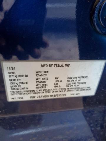2025 TESLA MODEL Y - 7SAYGDED8SF255228