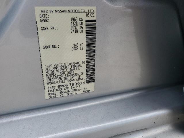 2021 NISSAN ALTIMA SV - 1N4BL4DVXMN389614