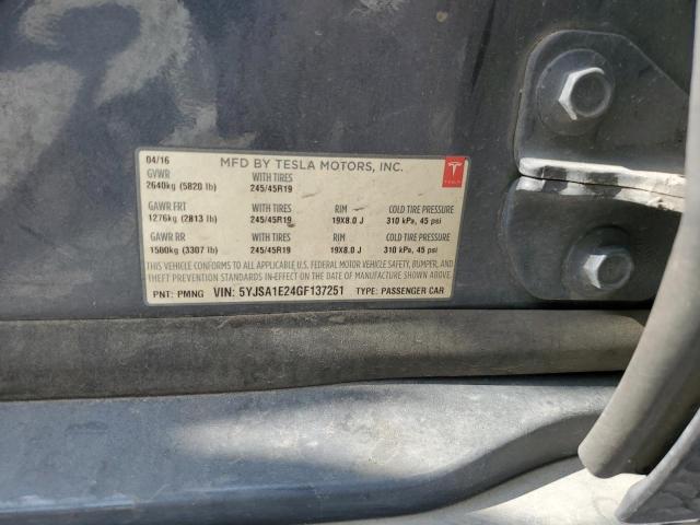 2016 TESLA MODEL S 5YJSA1E24GF137251