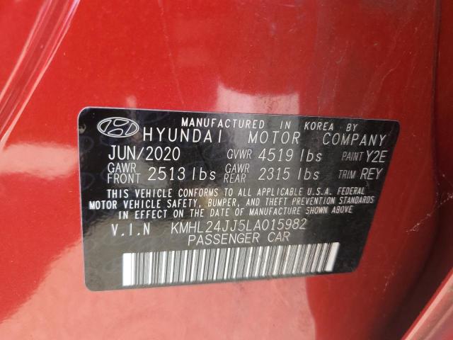 2020 HYUNDAI SONATA HYB KMHL24JJ5LA015982