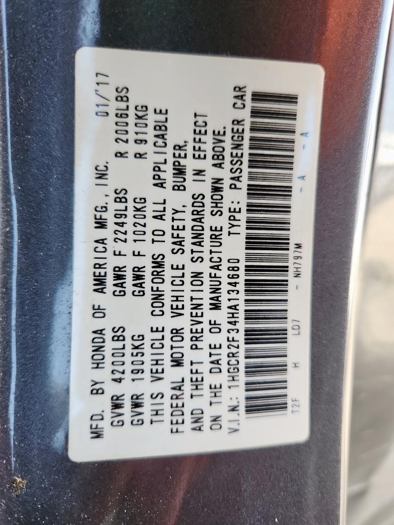 2017 HONDA ACCORD LX 1HGCR2F34HA134680