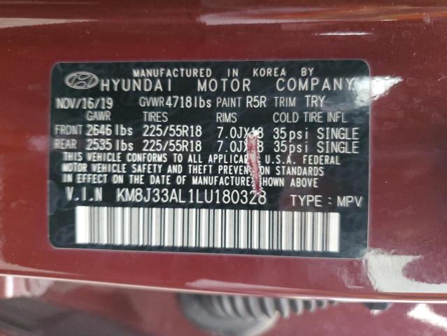 2020 HYUNDAI TUCSON LIM - KM8J33AL1LU180328