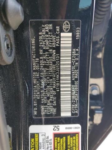 2018 TOYOTA CAMRY - 4T1B11HK3JU125131