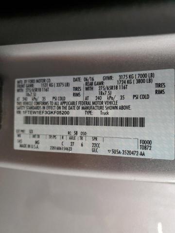 2016 FORD F150 SUPER - 1FTEW1EF3GKF05200