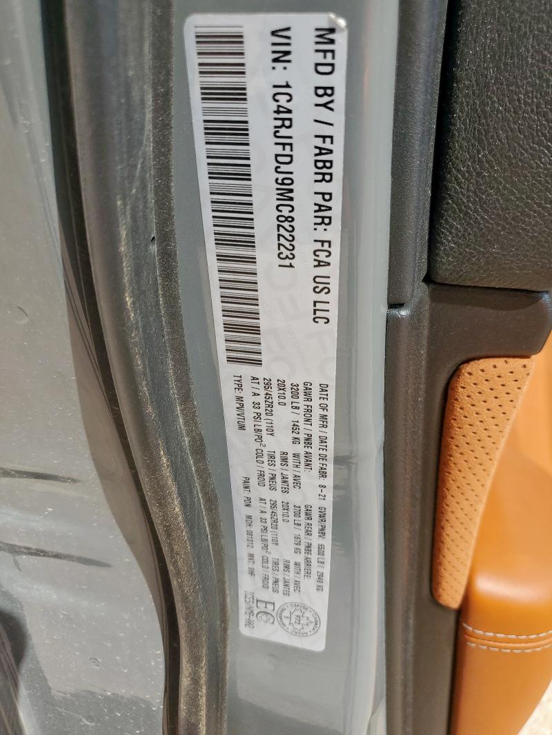 2021 JEEP GRAND CHER - 1C4RJFDJ9MC822231