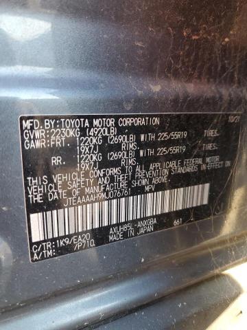 2021 TOYOTA VENZA LE JTEAAAAH9MJ076761