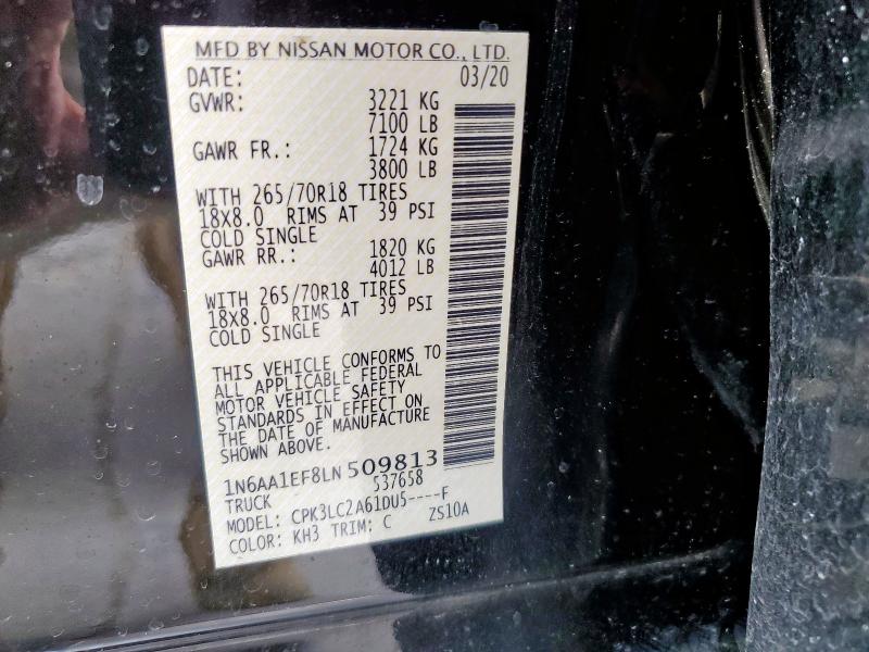 2020 NISSAN TITAN SV - 1N6AA1EF8LN509813