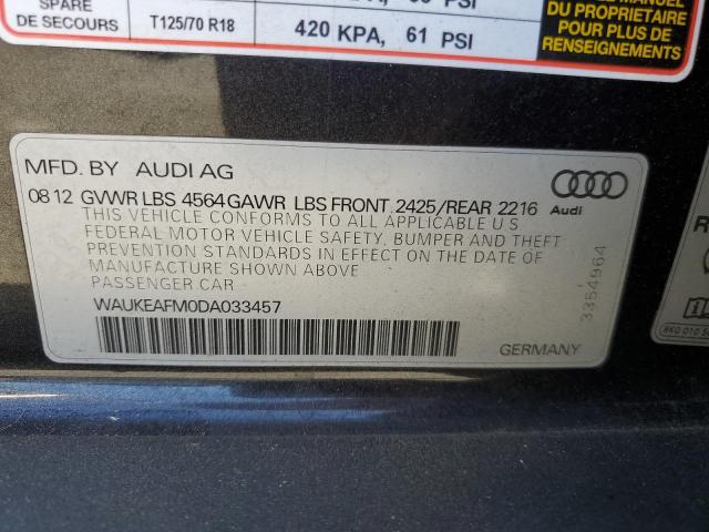 2013 AUDI A3 PREMIUM - WAUKEAFM0DA033457